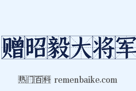 赠昭毅大将军是什么意思的图片